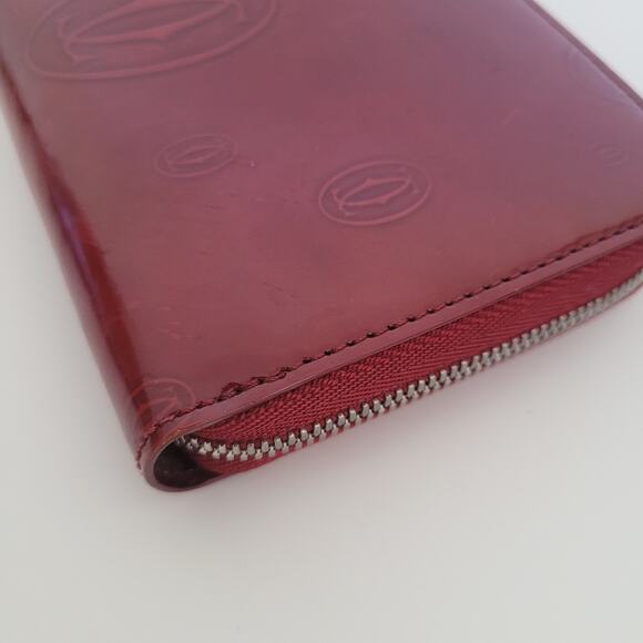 Cartier 12card International Calf Leather Zip Around Wallet Bordeaux Large Box - Picture 9 of 13